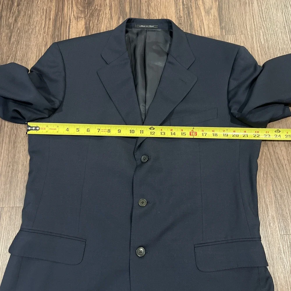 Ermenegildo Zegna Blazer Mens 44R EU54 worsted Super 100's Navy Made In Italy